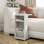 Hanah Home Mesa Auxiliar Filinta, Estilo Escandinavo, Mesita Moderna Blanca, 30x63x40cm, Ideal Salón y Dormitorio